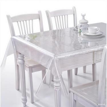 Imagem de Plástico Toalha De Mesa de 4 6 8 10 Lugares Transparente Térmico Impermeável(Transparente 0.010mm,6 lugares: 2,10 m x 1,40 m)