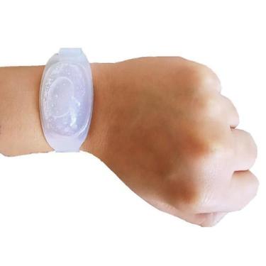Imagem de Pulseira dispenser de álcool gel em silicone 10ml com seringa. - Globa