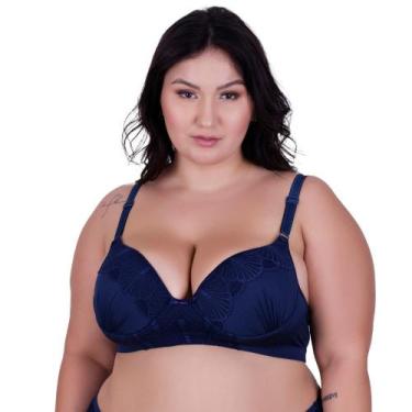 Imagem de Sutiã Plus Size Bojão com Detalhe em Renda Soutien Reforçado Carol - N