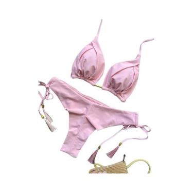 Imagem de Conjunto De Biquíni Sexy Feminino Com Alças E Efeito Push Up, Moda Bra