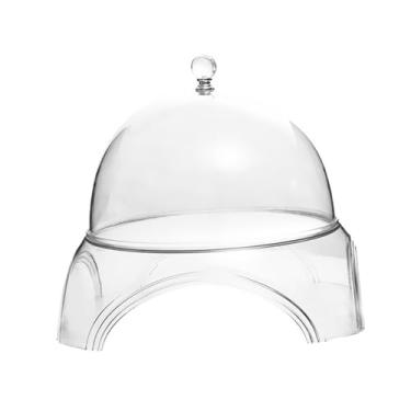 Imagem de IEUDNS Suporte para bolo com cúpula Suporte para bolo versátil à prova de poeira Prato de servir prático Expositor de mesa de sobremesas para festivais em, S