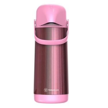 Imagem de GARRAFA TÉRMICA LUMINA 1L PRESSÃO INOX ROSA Termolar