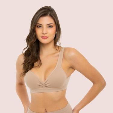 Imagem de Sutiã Top Daily Sem Costura Com Bojo Trifil Reforçado, Macadamia, 44
