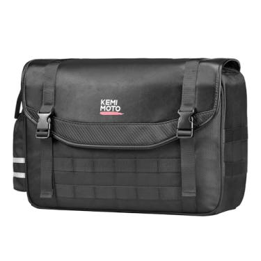 Imagem de KEMIMOTO Bolsa lateral de motocicleta universal de 15 L com suporte de bebida compatível com Softail Dyna Shaow Rebel Vulcan Cruiser Sportster Naked Dual-Sport Bike Scooter