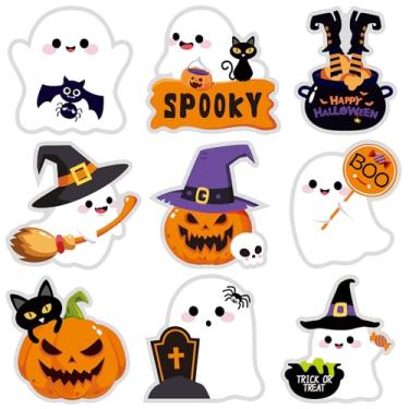 Imagem de Adesivos fofos de Halloween decorações, 108 peças de 5 cm autoadesivos de fantasma de Halloween adesivos para envelopes artesanato cartão selo presentes sacos de doces suprimentos de decoração de