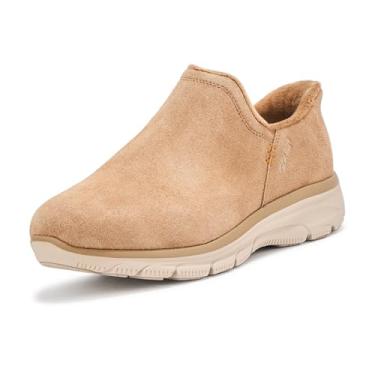 Imagem de Skechers Bota feminina de camurça, fácil de usar, moderna, sem as mãos, sem cadarço, Cinzento-acastan, 9.5 Wide