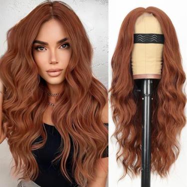 Imagem de Peruca AISI HAIR Auburn sintética resistente ao calor 66 cm para mulhe