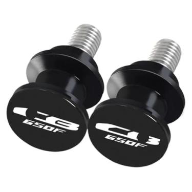 Imagem de BYYINGSUS Compatível com CB650R CB650F CB 650R 650F 8 mm Carretéis de braço oscilante de alumínio CNC para motocicletas acessórios deslizantes Cb650r Cb650f (CB650F Preto)