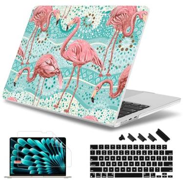 Imagem de May Chen Capa para MacBook Air M4 de 13,6 polegadas versão 2025 2024 2023 2022 modelos: A3240 A3113 M3 A2681 M2, capa rígida de plástico para MacBook Air de 13,6 polegadas com tela retina, flamingo
