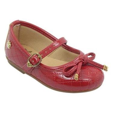Imagem de Sapatilha Infantil Feminina Matelassê com Laço Meninas  - 26 - Vermelho-Feminino