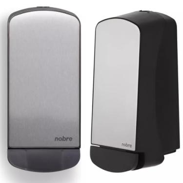 Imagem de Duas Saboneteira Inox Porta Sabonete Liquido Detergente Alcool Gel 800ml De Parede Com Reservatório Baixo Consumo Moderno E Pratico