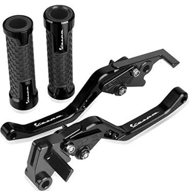 Imagem de Para Vespa Granturismo 125 200 S125 S150 GTS 125 250 300 com logotipo, manoplas para motocicletas, guidão, alavancas de embreagem de freio curto, alavanca de embreagem de freio de motocicleta (cor