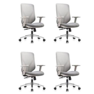 Imagem de Kit 4 Cadeiras Escritório Diretor NR17 Tela Mesh Gamma - Espresso Móve