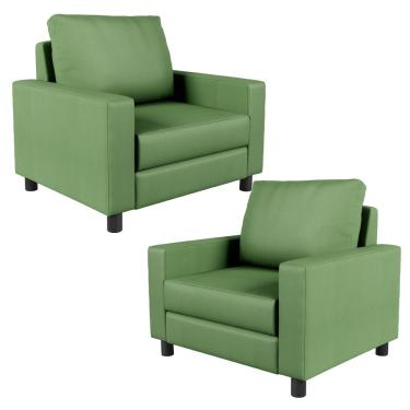 Imagem de Kit 02 Poltronas Decorativa Para Sala De Estar e Recepção Malta L02 Facto Verde Musgo -Lyam Decor