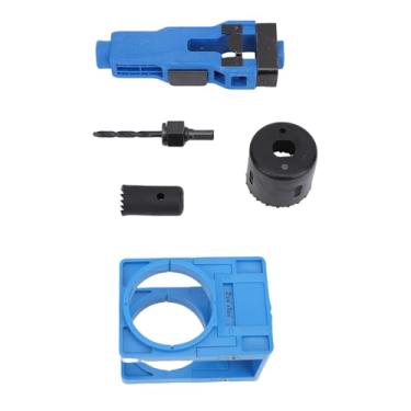 Imagem de Hyuduo Kit de Instalação de Fechadura de Porta, Material ABS, Ferramenta de Encaixe Preciso Com Posicionamento Automático para Portas de Madeira de 1-3/4 Polegadas de Espessura