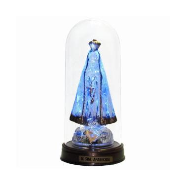 Imagem de Luminária Imagem Nossa Senhora Aparecida Com Redoma Led Azul