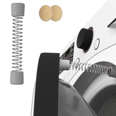 Imagem de Suporte para máquina de lavar roupa magnético forte porta mola silicone suporte cinza