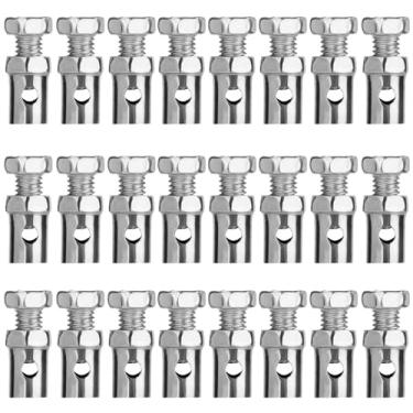 Imagem de Extremidades de cabo do acelerador, kit de reparo de 24 peças de acessórios de extremidade do acelerador para motocicleta motorizada bicicleta scooter jardim peças de trator, prata