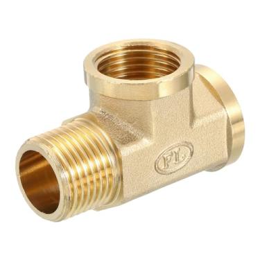 Imagem de Encaixe de tubulação em T de latão, G1/5.1 cm x G1/5.1 cm x G1/5.1 cm 3 Way T-Connector Adaptador de acoplador para tubulações de conexão de transporte de gás, 1 peça