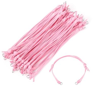 Imagem de 20 pulseiras ajustáveis de fio de poliéster encerado para fazer pulseiras trançadas semiacabadas com conector de pingentes de anel de salto para fazer joias femininas da moda faça-você-mesmo 9-1/4