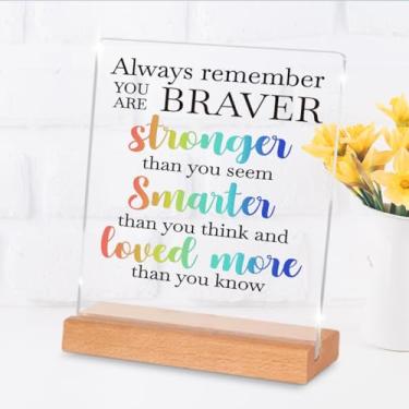 Imagem de Placa acrílica com versículo bíblico encorajador - Decoração de mesa inspiradora com suporte, presente cristão motivacional para mulheres, decorações de escritório rústicas, placa de mesa edificante