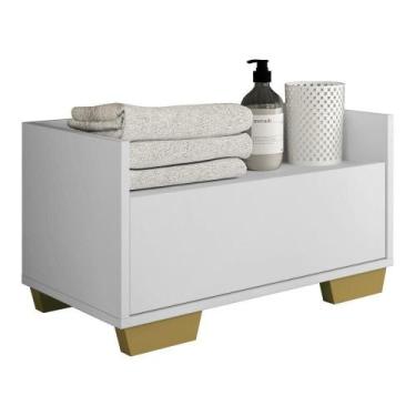 Imagem de Gabinete Armário Banheiro 60 Cm com Pés Branco l - MULTIMOVEIS