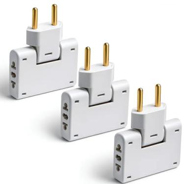 Imagem de Adaptador Tomada Kit 3 Articulado 3 Entrada Universal | 10A e 20A Bivolt Movel | Compatibilidade Alta
