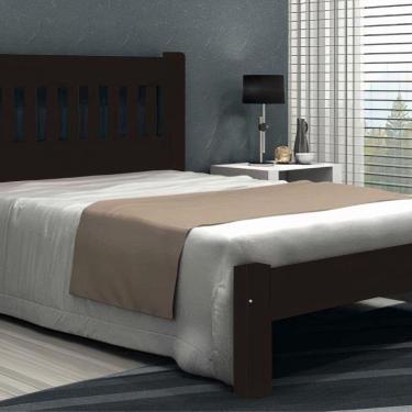 Imagem de Cama Queen Size Lisboa de Madeira Maciça Angelim Tabaco