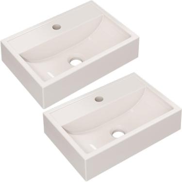 Imagem de Kit 02 Cubas De Apoio Banheiro Lavabo C01 Q450 Bege