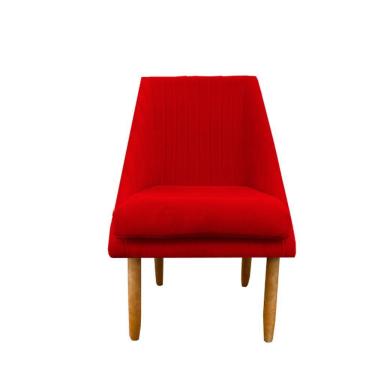 Imagem de Cadeira Para Sala De Jantar Ana Pés Palito Suede Vermelho D'classe Decor