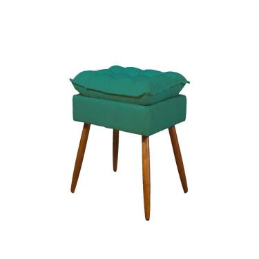 Imagem de Puff Decorativo Pés Palito Opala Sala Balaqui Decor Cor:azul Turquesa