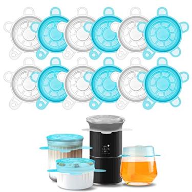 Imagem de Pequenas tampas elásticas de silicone, 12 peças, 2,6"/6,5 cm, tampas de recipientes de silicone reutilizáveis, para frascos, tigelas, copos, garrafas, latas (12 peças, pequena)