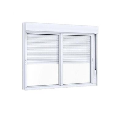 Imagem de Janela De Aluminio Correr Com Persiana - 2 Folhas - 120x120 Giusto Branca