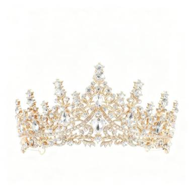 Imagem de Ranfare Conjunto de 3 peças de coroa de rainha barroca, brincos de tiara, colar, tiara de cristal, tiaras e coroas, Strass, Strass
