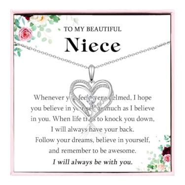 Imagem de Colar de meias para meninas e mulheres, corações entrelaçados duplos para minha filha, irmã, tia, sobrinha, avó, vovó, joias, Natal, Dia das Mães, Páscoa, presente de aniversário para meninas