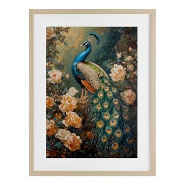 Imagem de Stupell Industries Impressão emoldurada de bétula de pavão inspirada em Blue Morris, design por Petal Prints Design, 23 x 17