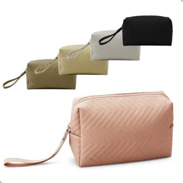 Imagem de Necessaire de Viagem Feminina com Alça Lateral, Material PVC, Formato Retangular, Impermeável, Design Moderno, Ideal para Cosméticos e Produtos de Higiene, 17x7x10 cm (ROSINHA)