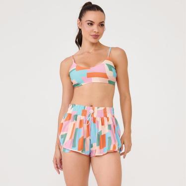 Imagem de Short Soltinho Com Pregas Estampa Vibrant Poliamida Soft Donna Carioca-Feminino