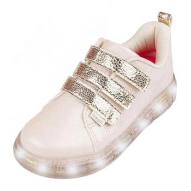 Imagem de Tênis Infantil Menina Pampili 721.049 Yumi Nude Dourado-Feminino