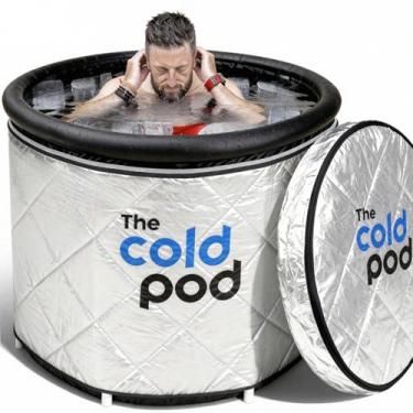 Imagem de The Cold Pod Conjunto de banheira de imersão a frio XL isolada - banheiras redondas de banho de gelo de 390 litros com cobertura multicamadas de economia de energia - Compatível com chiller e refletor