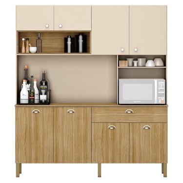 Imagem de Cozinha Compacta 8 Portas 1 Gaveta 182 Cm Core Freijo Vanilla Ktp