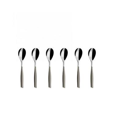 Imagem de Colher para Café 13cm Inox 6 peças Prata Glamour Bugatti