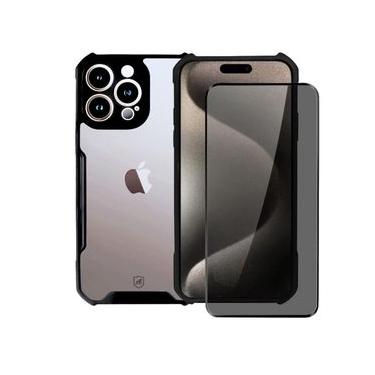 Imagem de Kit Capa Dual Shock X e Pelicula Defender Pro Privacidade para iPhone 15 Pro Max - Gshield