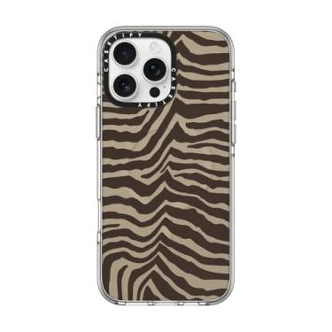 Imagem de CASETiFY Capa transparente para iPhone 16 Pro Max [não amarela/2 m. Proteção contra quedas de grau militar/compatível com Magsafe] - marrom zebra - transparente