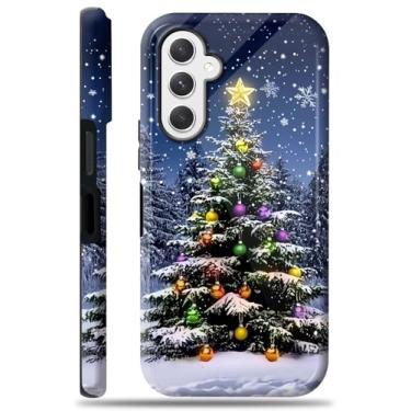 Imagem de Capa compatível com Samsung Galaxy A14 5G, árvore de Natal na neve, capa de telefone para meninas, mulheres, meninos, homens, capa protetora durável de camada dupla à prova de choque para Samsung A14