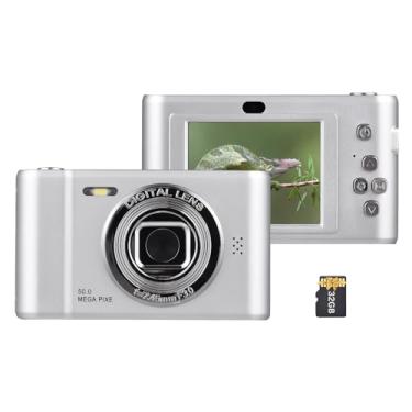 Imagem de Câmera Digital 1080P 50MP Vídeo Lente Dupla Tela de 2 4 Polegadas 8X Flash Integrado Bateria com Cartão TF 32GB Aniversário Festival para Estudantes Adolescentes