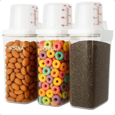 Imagem de Kit 3x Potes Herméticos 1,8L Dispenser Acrílico com Copo Medidor Trans