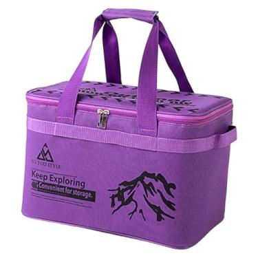 Imagem de Generic Saco de armazenamento para camping, tipo duffel, grande capacidade, portátil, ideal para transportar equipamentos esportivos, embalar, Roxo