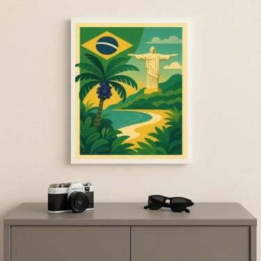 Imagem de Quadro Brasil Praia Rio De Janeiro 45X34Cm Mold Branca - Quadros On-Li