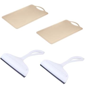 Imagem de Kit 2 Rodo de pia Branco e 2 Tábua de corte Cinza